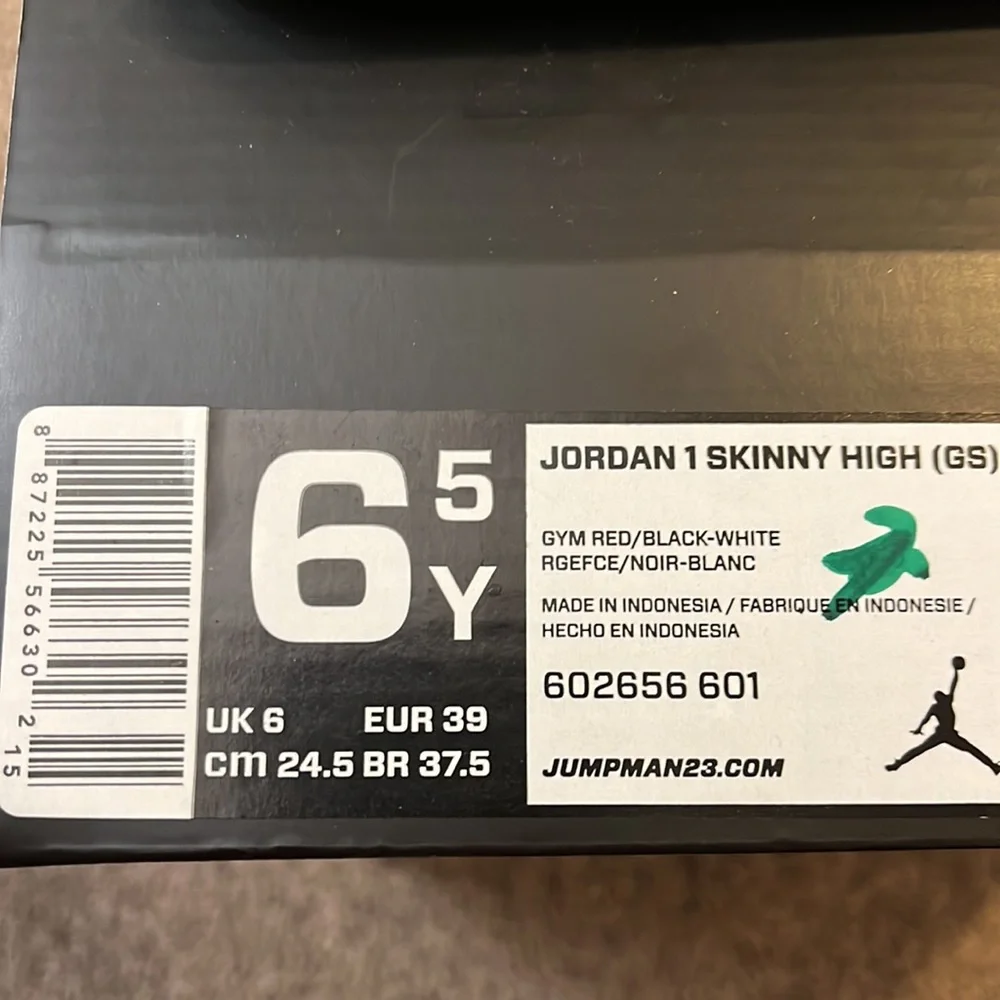 Nike Air Jordan 1 Skinny High GS Shoes Sneakers new 602656 601 Youth Girls 6.5 Y